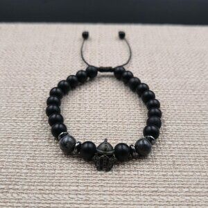 7 Inch Spartan Helmet Beaded Armor of God Adjustable Bracelet B1099